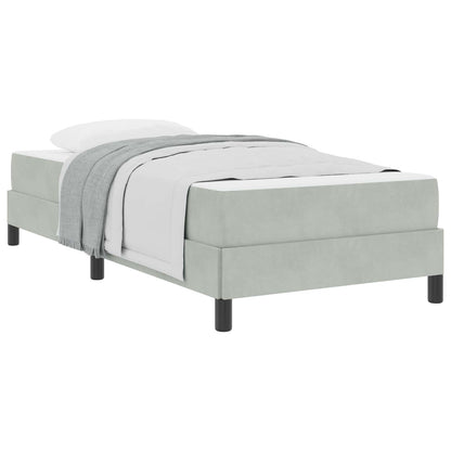 Letto a molle con materasso Grigio chiaro 90 x 190 cm Tessuto