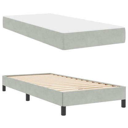 Letto box spring con materasso Grigio chiaro 90 x 190 cm - homemem39