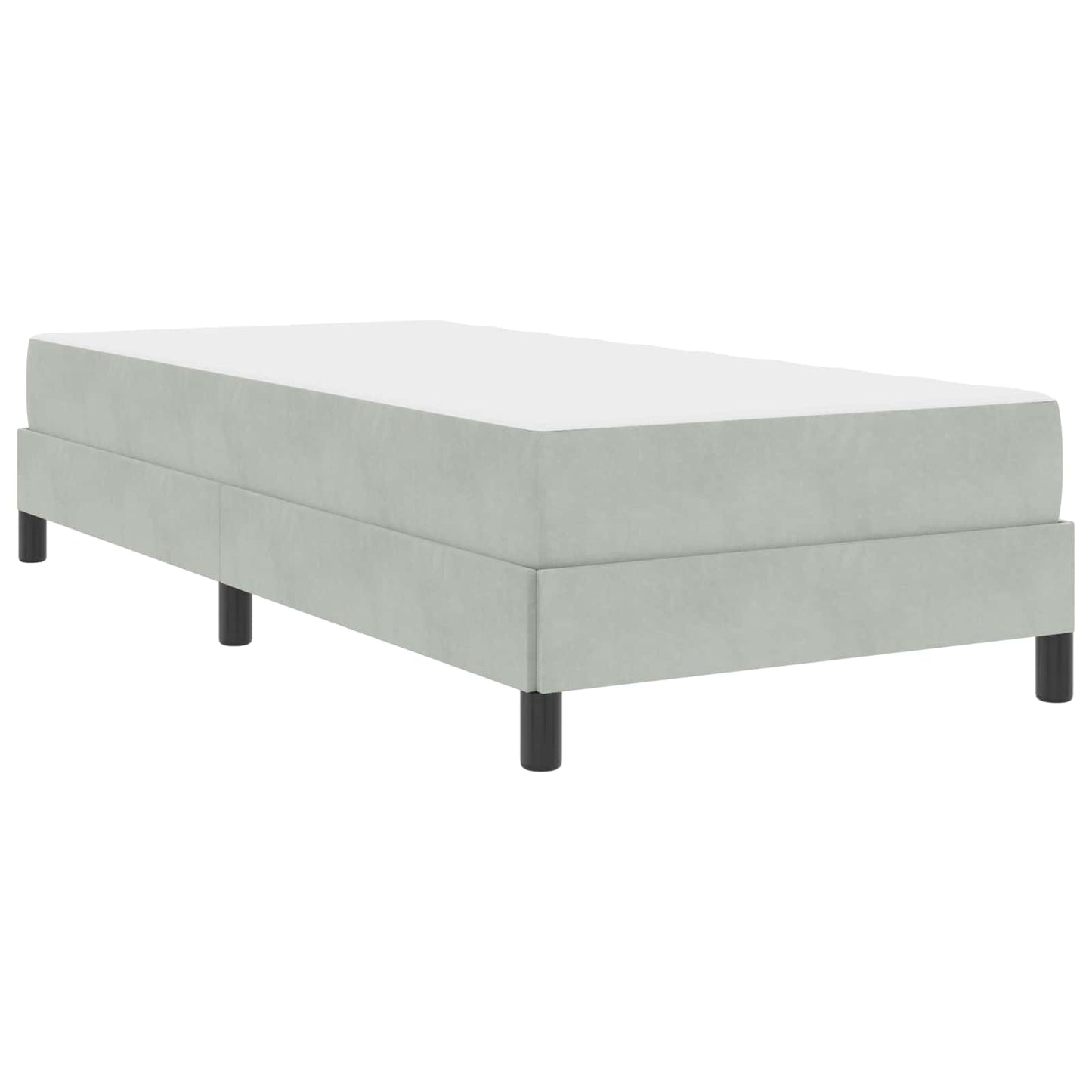 Letto a molle con materasso Grigio chiaro 90 x 190 cm Tessuto
