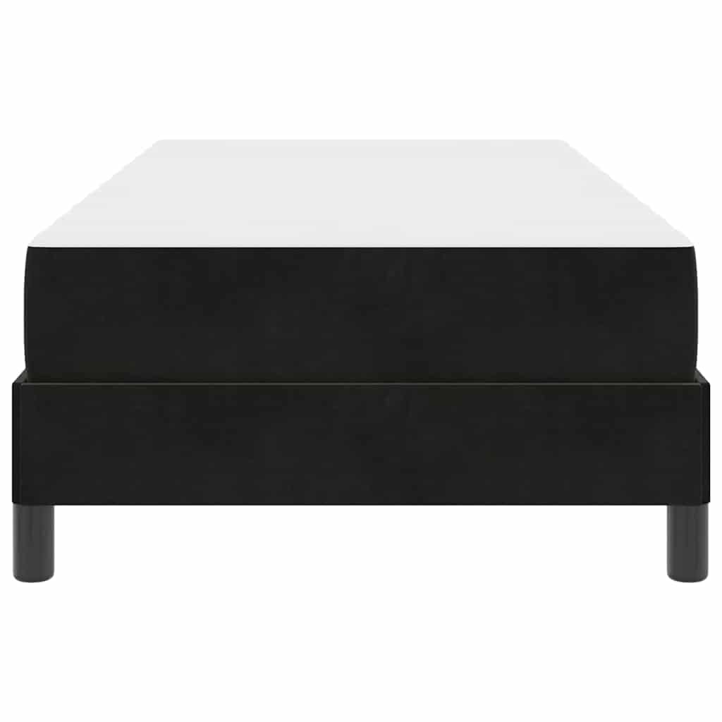 Letto a molle con materasso Nero 90 x 190 cm Tessuto