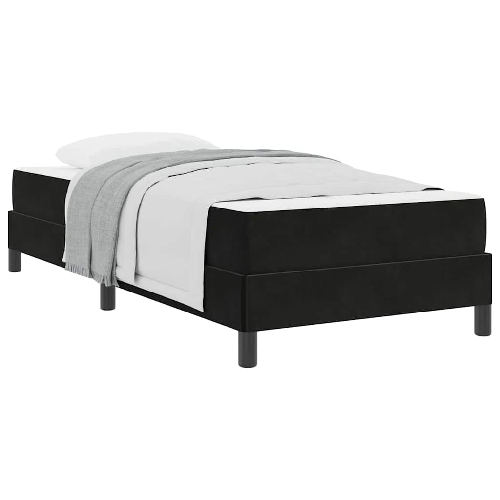 Letto box spring con materasso Nero 90 x 190 cm Velluto - homemem39