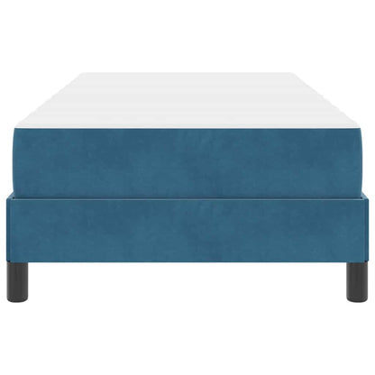 Letto box spring con materasso Blu Scuro 90 x 190 cm Velluto