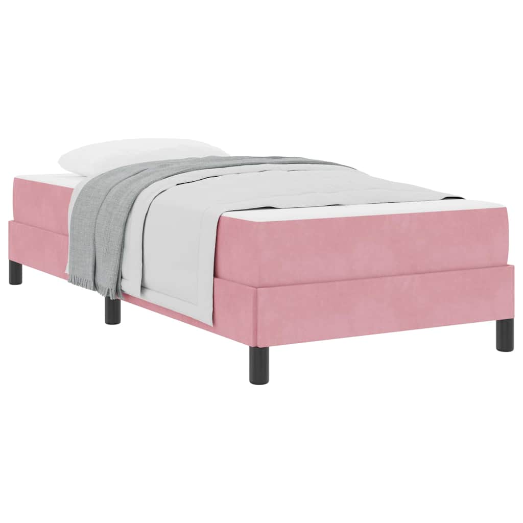 Letto box spring con materasso Rosa 90 x 200 cm Velluto