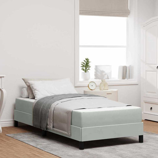 Letto box spring con materasso Grigio chiaro 100 x 200 cm