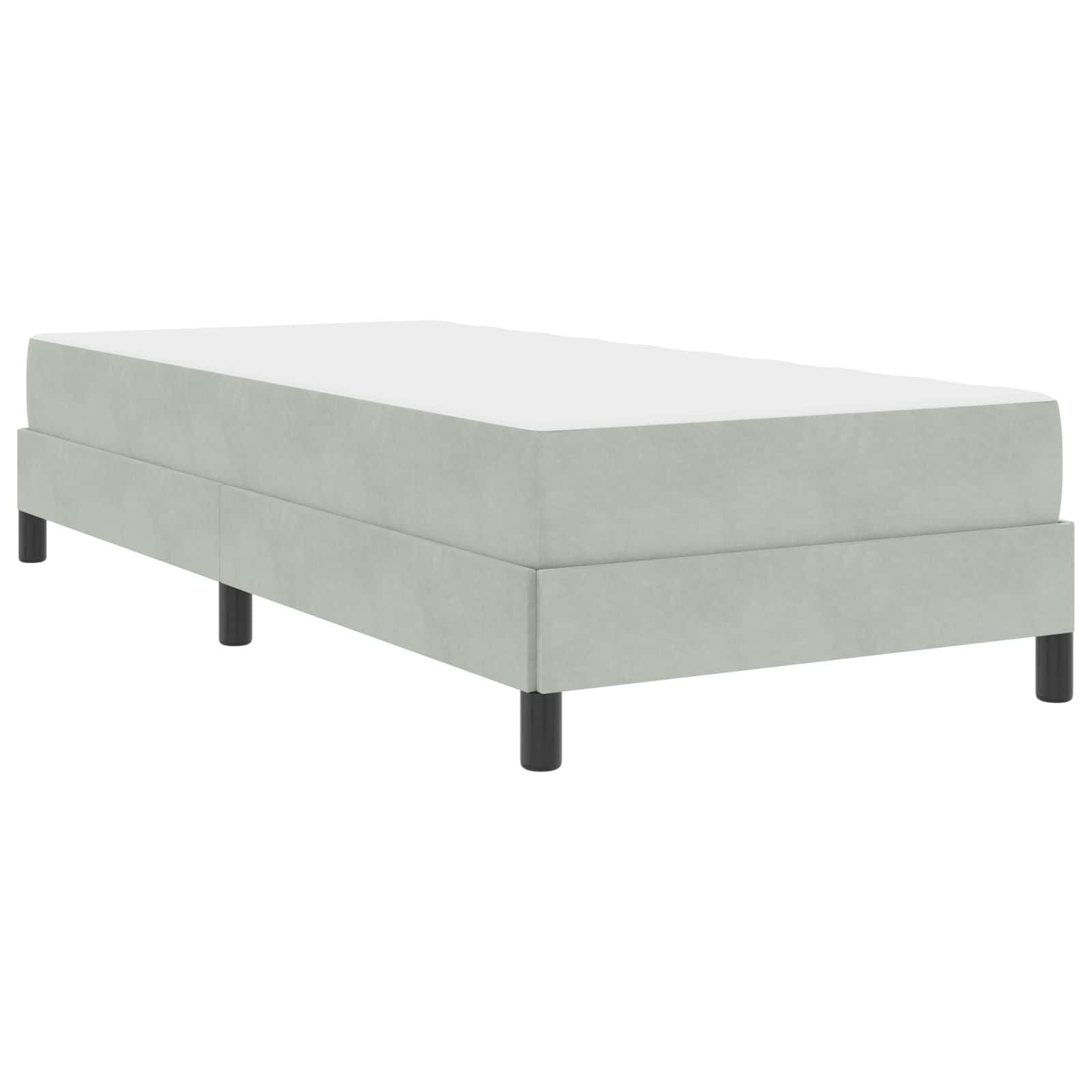 Letto a molle con materasso Grigio chiaro 100 x 200 cm Tessuto | homemem39