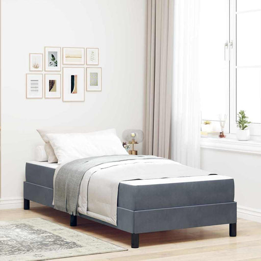 Letto box spring con materasso Grigio scuro 100 x 200 cm - homemem39