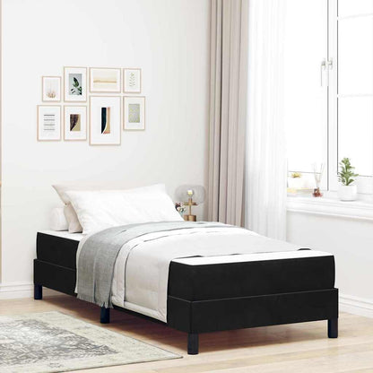 Letto box spring con materasso Nero 100 x 200 cm Velluto