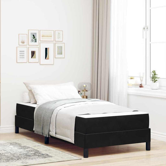 Letto box spring con materasso Nero 100 x 200 cm Velluto - homemem39