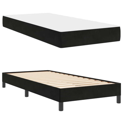 Letto a molle con materasso Nero 100 x 200 cm Tessuto | homemem39