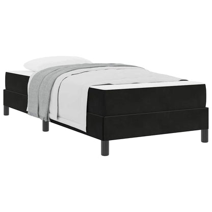 Letto box spring con materasso Nero 100 x 200 cm Velluto