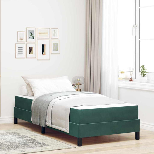 Letto box spring con materasso Verde Scuro 100 x 200 cm Velluto - homemem39