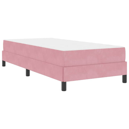 Letto box spring con materasso Rosa 100 x 200 cm Velluto