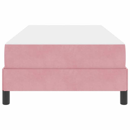 Letto box spring con materasso Rosa 100 x 200 cm Velluto