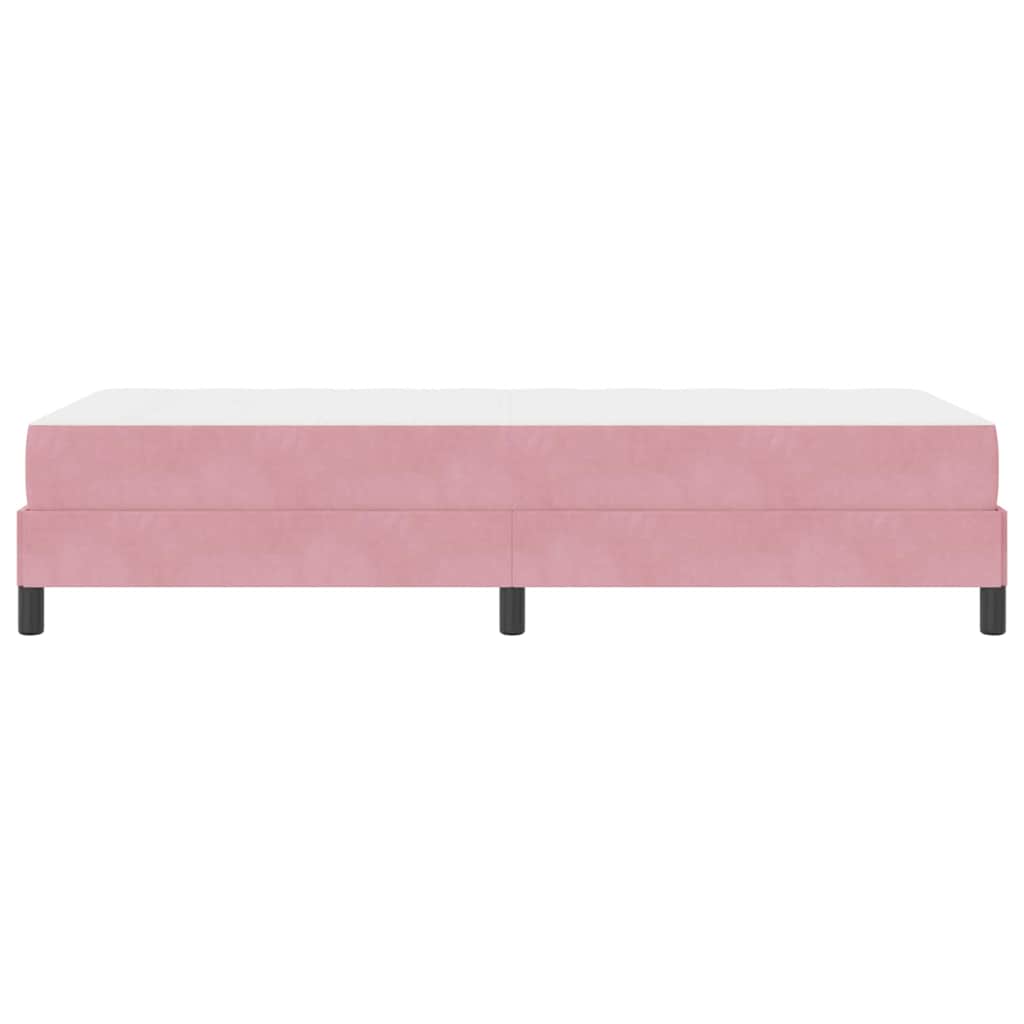 Letto box spring con materasso Rosa 100 x 200 cm Velluto