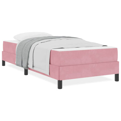 Letto box spring con materasso Rosa 100 x 200 cm Velluto