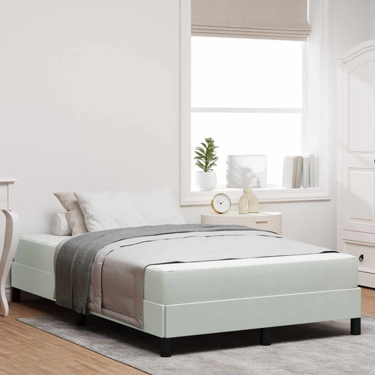 Letto a molle con materasso Grigio chiaro 120 x 190 cm Tessuto | homemem39