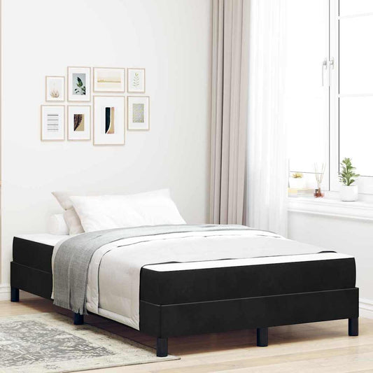 Letto box spring con materasso Nero 120 x 190 cm Velluto