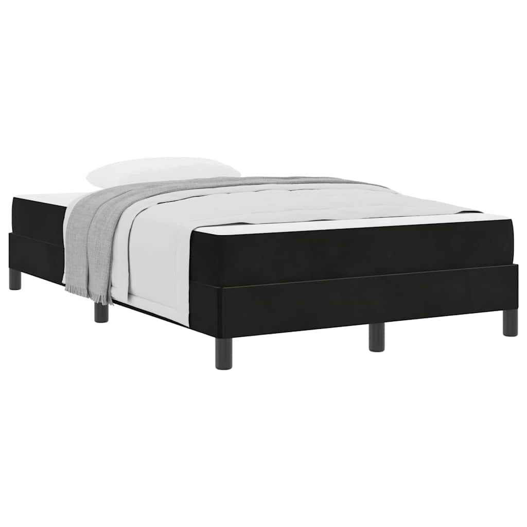 Letto box spring con materasso Nero 120 x 190 cm Velluto