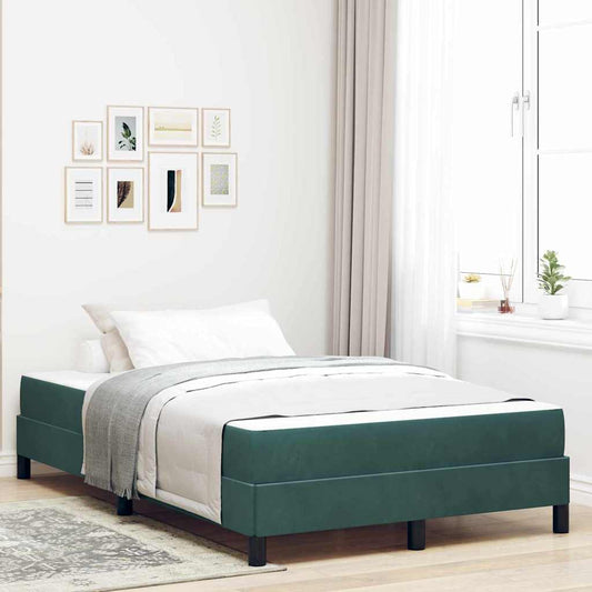 Letto box spring con materasso Verde Scuro 120 x 190 cm Velluto - homemem39