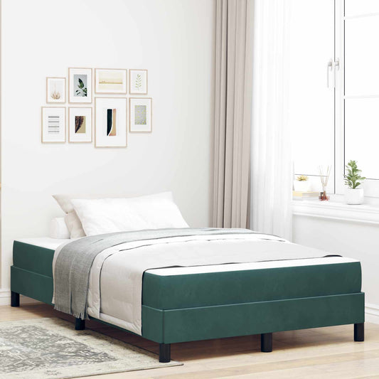 Letto a molle con materasso Verde Scuro 120 x 190 cm Tessuto | homemem39