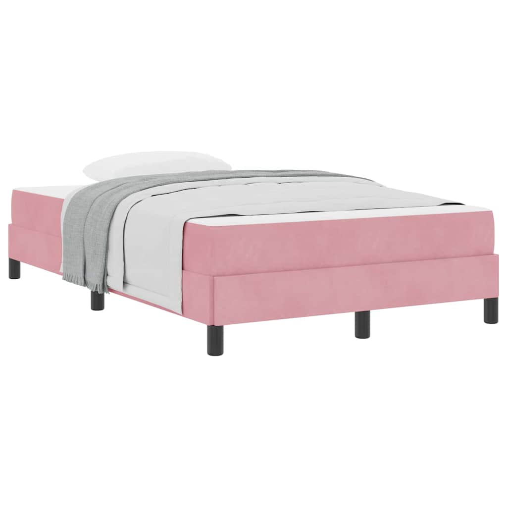 Letto box spring con materasso Rosa 120 x 190 cm Velluto - homemem39