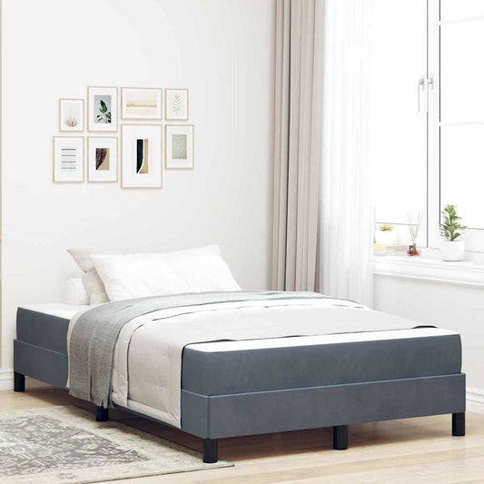Letto box spring con materasso Grigio scuro 120 x 200 cm