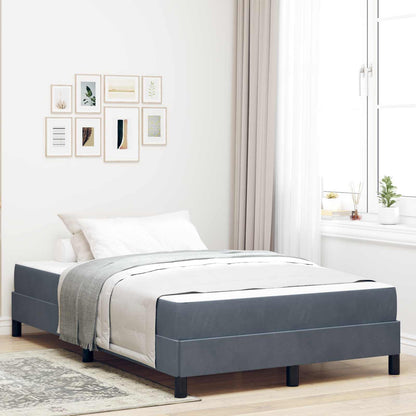 Letto a molle con materasso Grigio scuro 120 x 200 cm Tessuto | homemem39