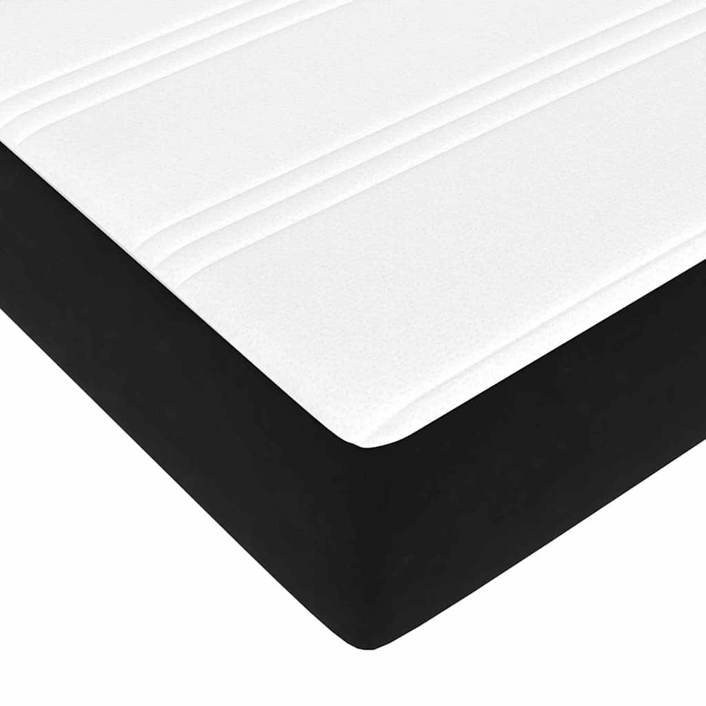 Letto box spring con materasso Nero 120 x 200 cm Velluto
