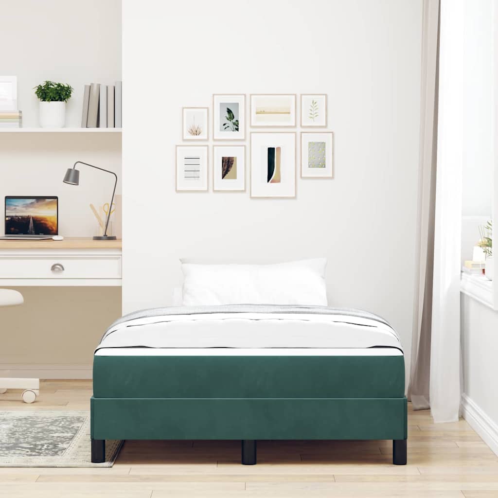 Letto box spring con materasso Verde Scuro 120 x 200 cm Velluto - homemem39