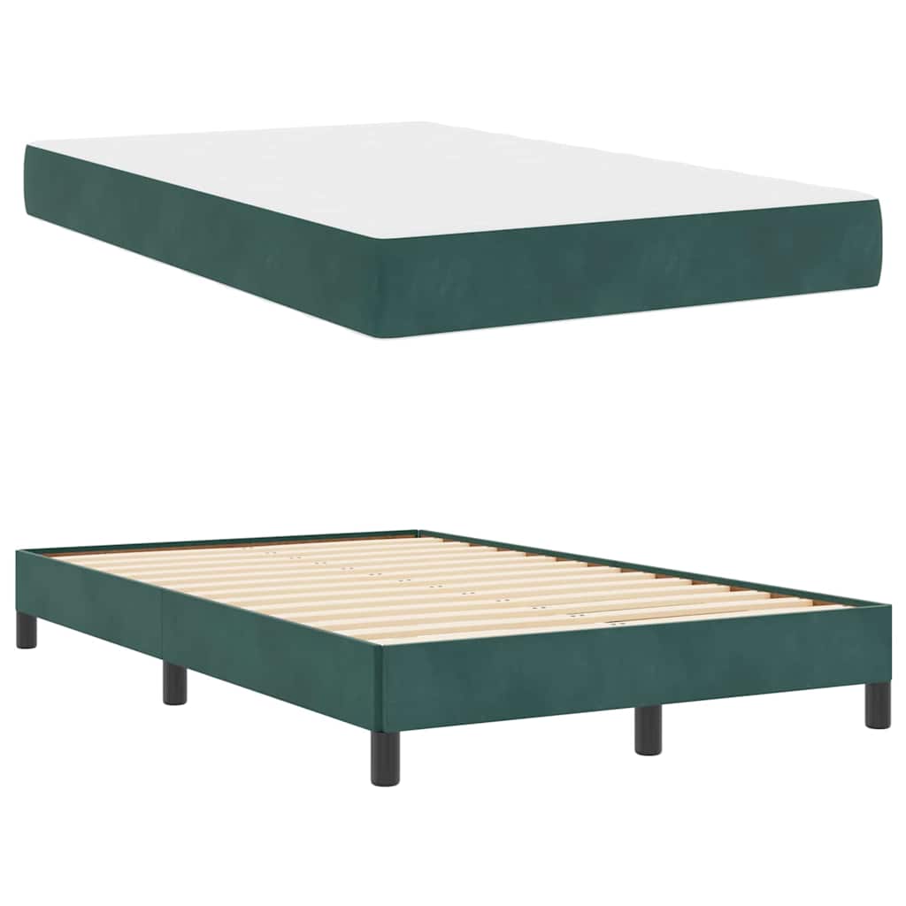 Letto box spring con materasso Verde Scuro 120 x 200 cm Velluto - homemem39