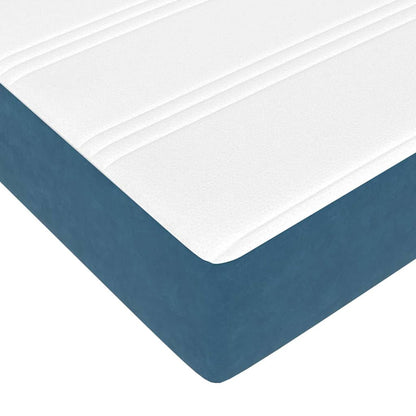Letto box spring con materasso Blu Scuro 120 x 200 cm Velluto