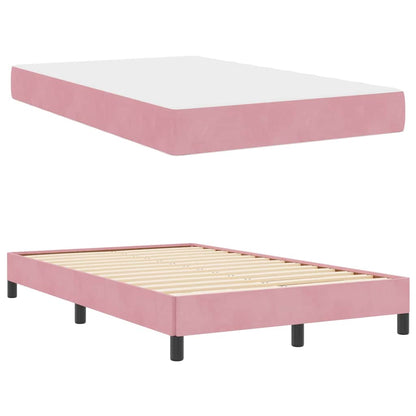 Letto box spring con materasso Rosa 120 x 200 cm Velluto - homemem39
