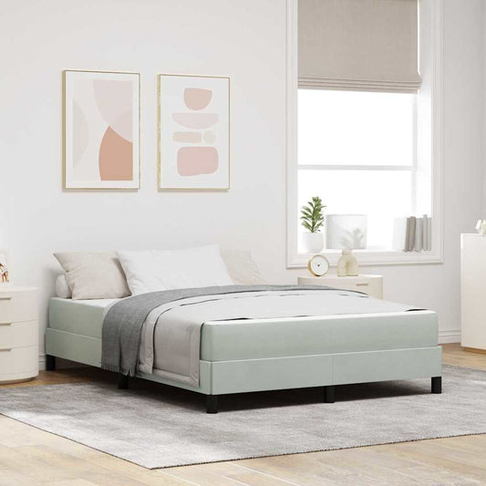Letto box spring con materasso Grigio chiaro 140 x 190 cm - homemem39
