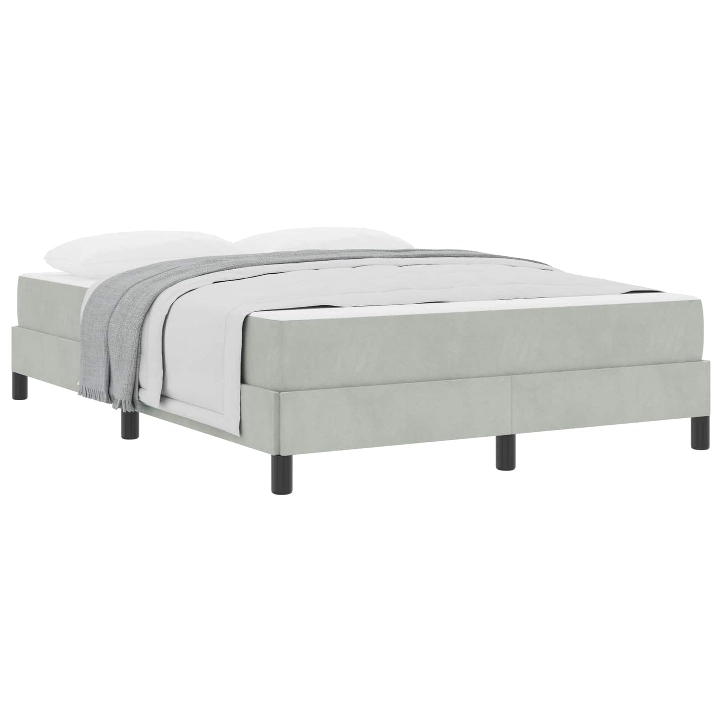Letto a molle con materasso Grigio chiaro 140 x 190 cm Tessuto
