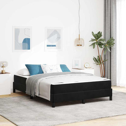 Letto box spring con materasso Nero 140 x 190 cm Velluto