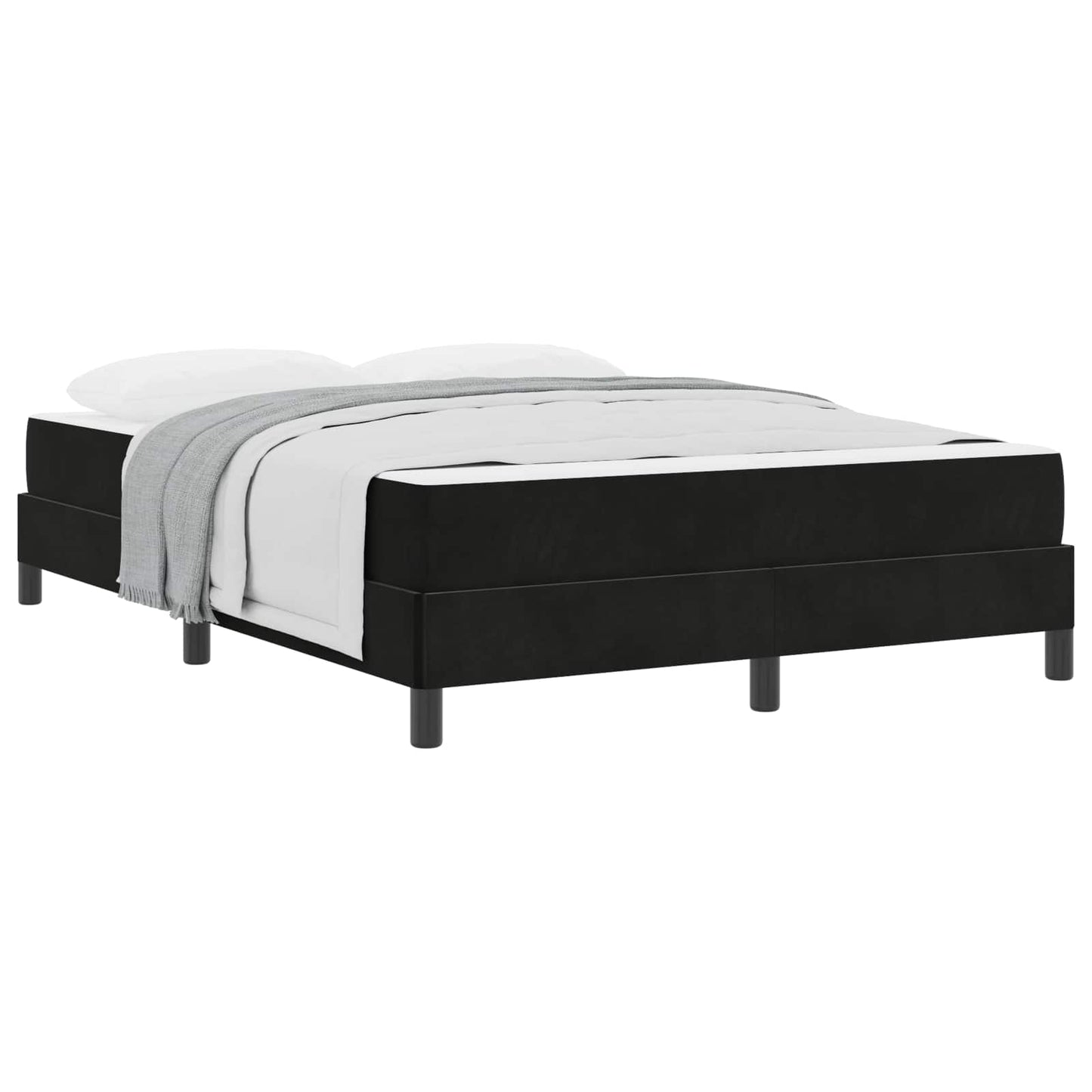 Letto a molle con materasso Nero 140 x 190 cm Tessuto | homemem39
