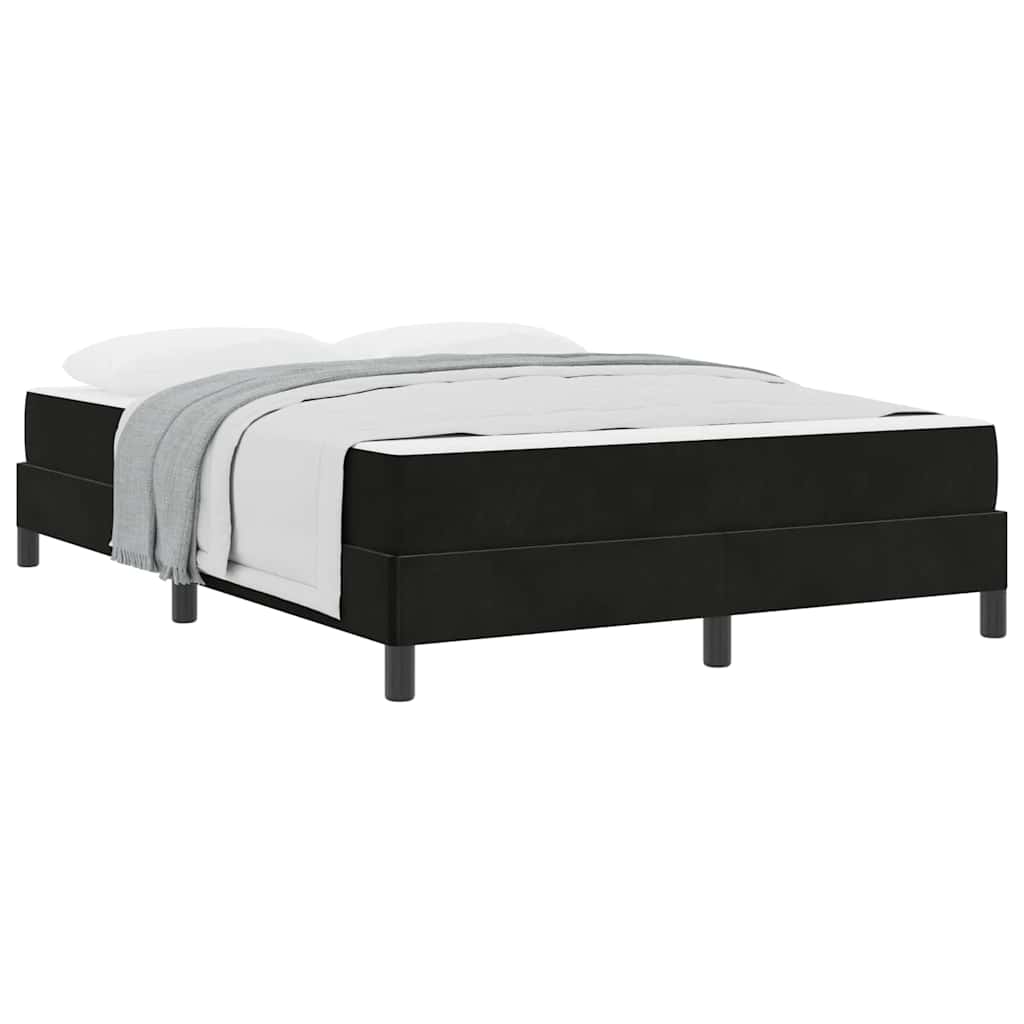 Letto box spring con materasso Nero 140 x 190 cm Velluto
