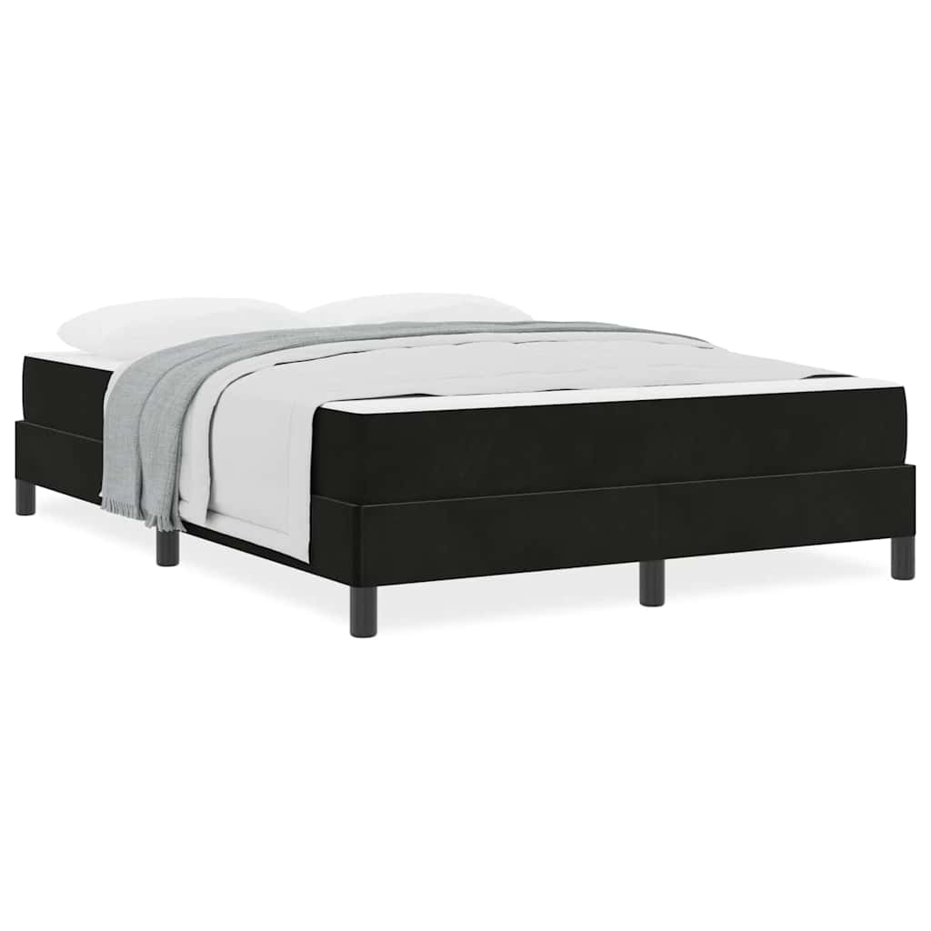 Letto box spring con materasso Nero 140 x 190 cm Velluto