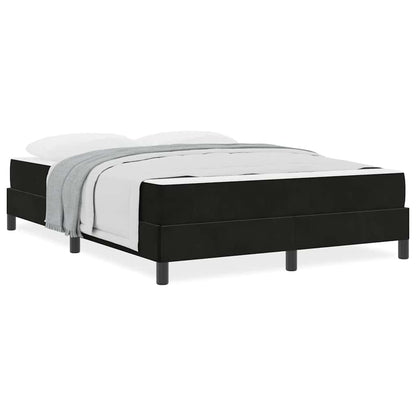 Letto box spring con materasso Nero 140 x 190 cm Velluto