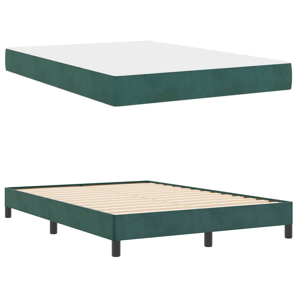 Letto box spring con materasso Verde Scuro 140 x 190 cm Velluto - homemem39