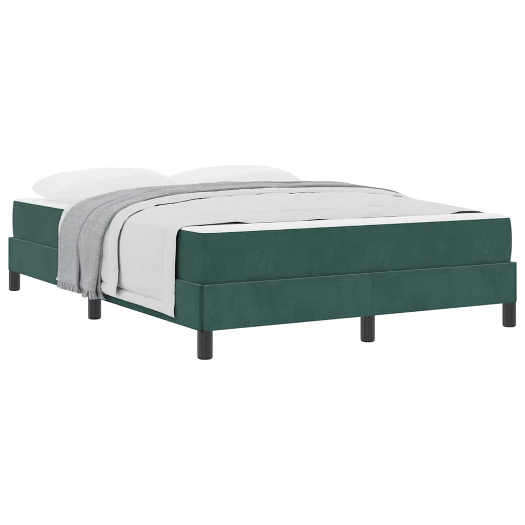 Letto box spring con materasso Verde Scuro 140 x 190 cm Velluto - homemem39