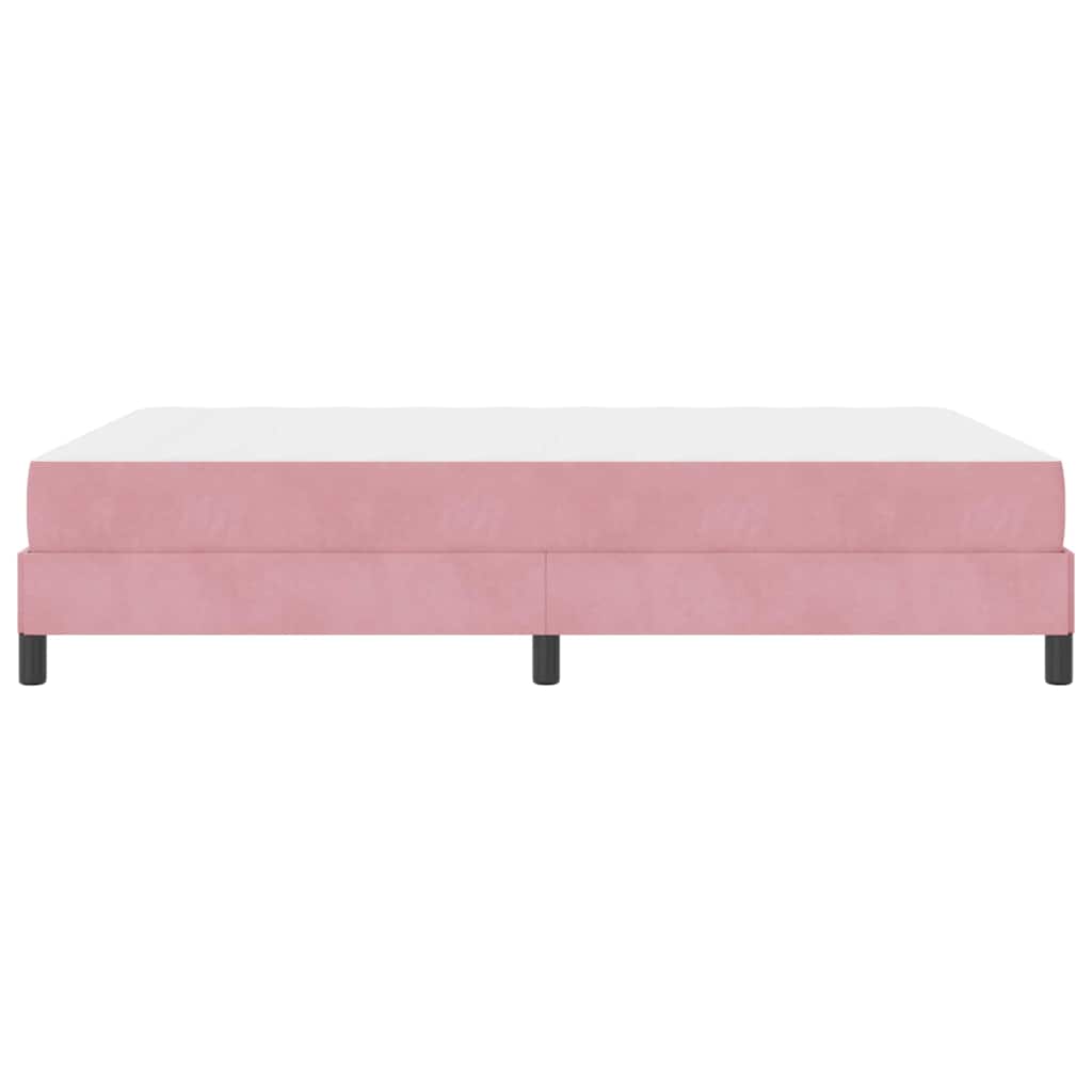 Letto a molle con materasso Rosa 140 x 190 cm Tessuto