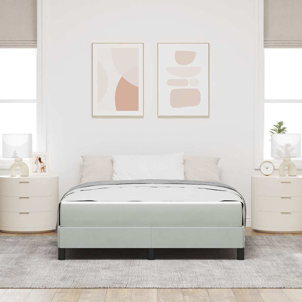 Letto box spring con materasso Grigio chiaro 140 x 200 cm - homemem39
