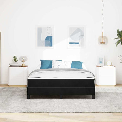 Letto box spring con materasso Nero 140 x 200 cm Velluto