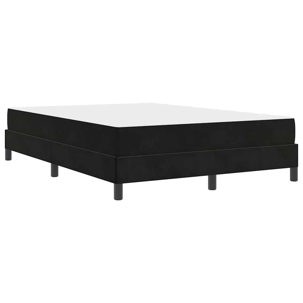 Letto box spring con materasso Nero 140 x 200 cm Velluto