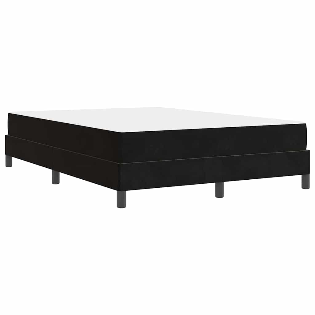 Letto box spring con materasso Nero 140 x 200 cm Velluto