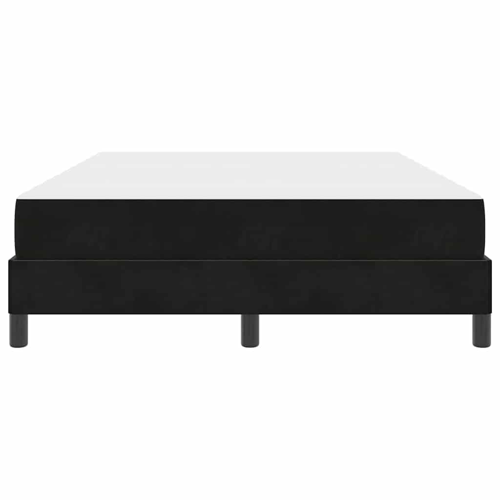 Letto box spring con materasso Nero 140 x 200 cm Velluto