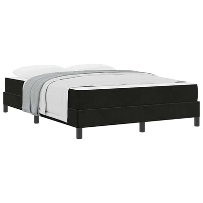 Letto box spring con materasso Nero 140 x 200 cm Velluto