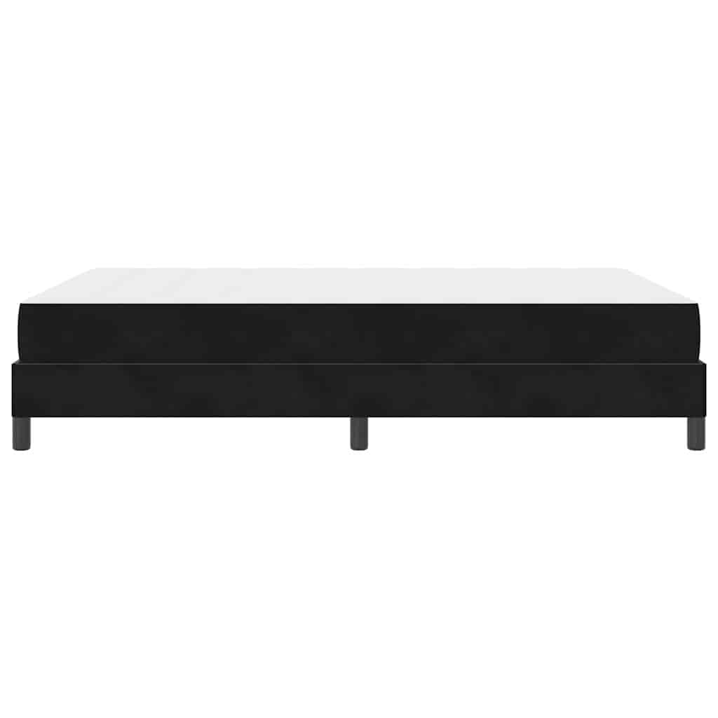 Letto box spring con materasso Nero 140 x 200 cm Velluto