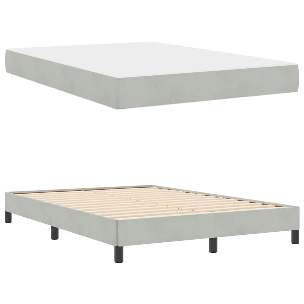 Letto box spring con materasso Grigio chiaro 160 x 200 cm - homemem39